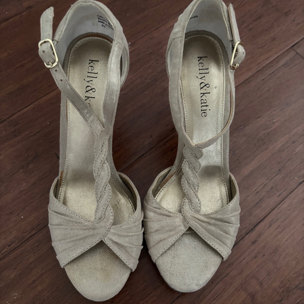 Kelly & Katie Champagne Pump Heels